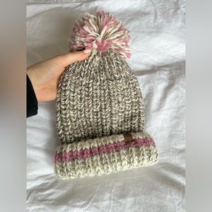 Roots Cabin Pom Pom Toque Hat - Pink